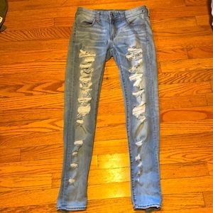 American Eagle Super Stretch Distressed Skinny Jeans